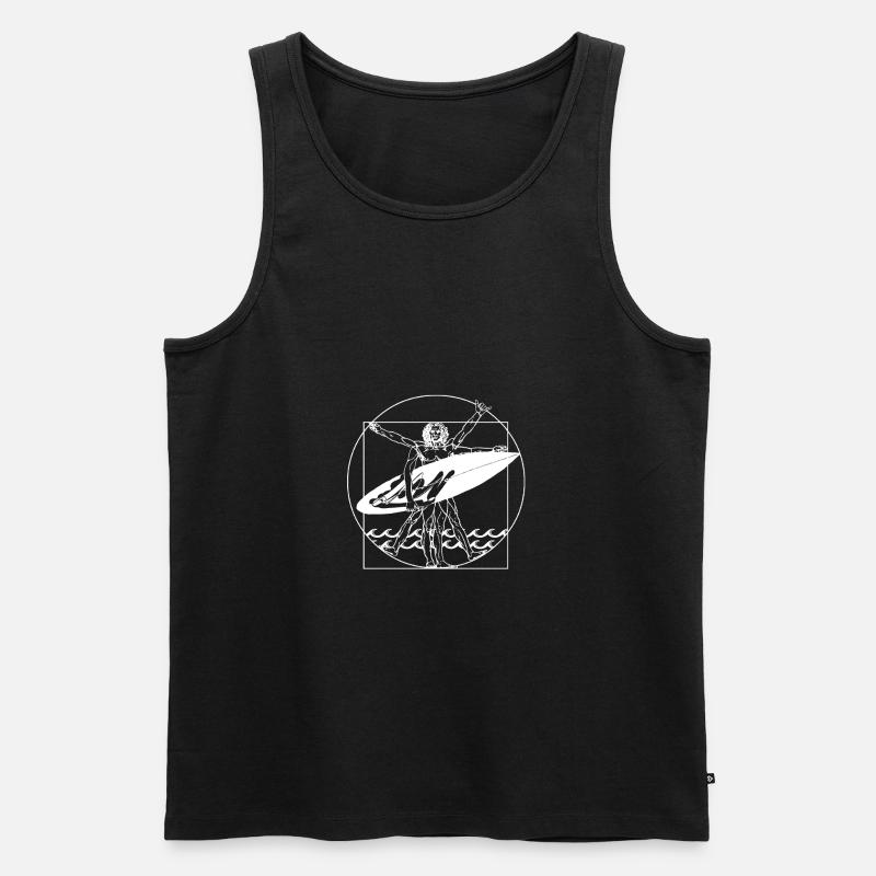 Vitruvian Mann-Surfergeschenk - Männer Premium Bio Tank Top - Schwarz