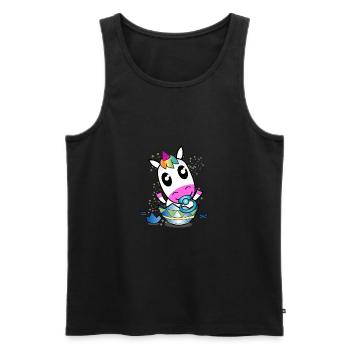 T-shirt de bébé de licorne | Jolie chemise avec licorne - Débardeur bio Premium Homme - noir - Devant - Michal (187cm)