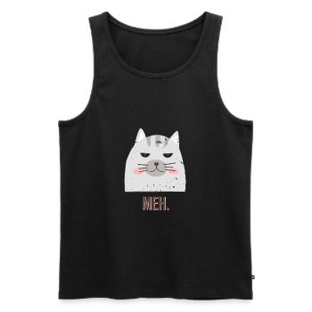 T-shirt de chat triste - Débardeur bio Premium Homme - noir - Devant - Michal (187cm)