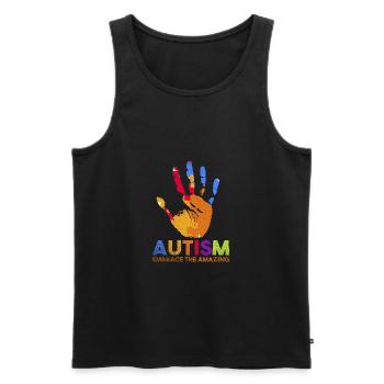 Autism gift charity attention - Men's Premium Organic Tank Top - black - Front - Michal (187cm)