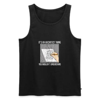 Funny Architect Sketch Drawing For Architects - Men's Premium Organic Tank Top - black - Front - Michal (187cm)