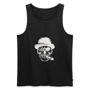 Gangster, Schädel, Lifestyle - Männer Premium Bio Tank Top - Schwarz - Vorne - AI Model Male 178 light (178cm)