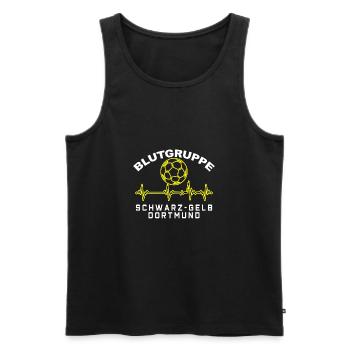 Blutgruppe schwarz gelb dortmund white - Männer Premium Bio Tank Top - Schwarz - Vorne - Michal (187cm)