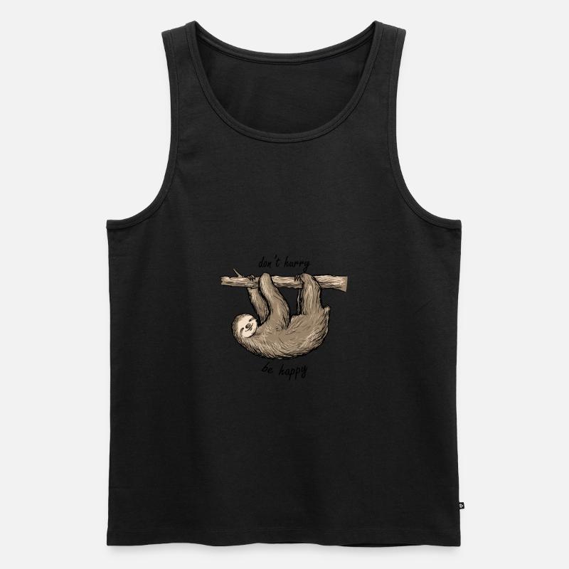 Don't hurry - Be happy! - Männer Premium Bio Tank Top - Schwarz