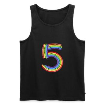 Kid's 5th Birthday graphic, Kid's Tee, Birthday - Men's Premium Organic Tank Top - black - Front - AI Model Male 178 light (178cm)