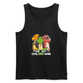 Cool Dino Gang Dinosaurier Gangster - Männer Premium Bio Tank Top - Schwarz - Vorne - AI Model Male 178 light (178cm)