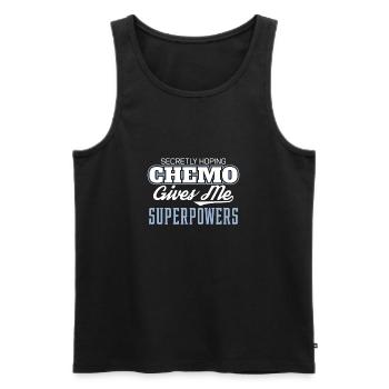 Funny Cancer Hoping Chemo Gives Me Superpowers - Men's Premium Organic Tank Top - black - Front - AI Model Male 178 light (178cm)