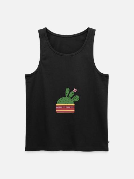 Cactus WIth Beautiful Flower - Men's Premium Organic Tank Top - black