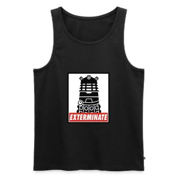 Exterminate - Men's Premium Organic Tank Top - black - Front - AI Model Male 178 light (178cm)