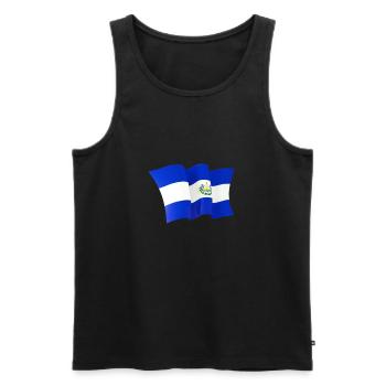 El Salvador Flagge El Salvador Fahnenschwingen - Männer Premium Bio Tank Top - Schwarz - Vorne - AI Model Male 178 light (178cm)