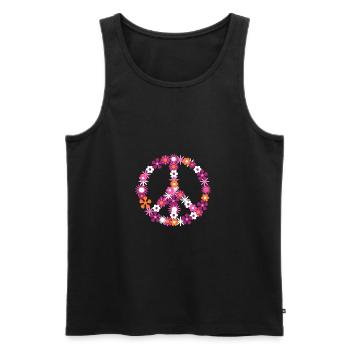 Flower power peace sign peace hippie - Men's Premium Organic Tank Top - black - Front - Michal (187cm)