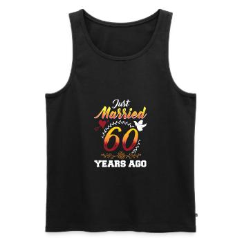 60e anniversaire de mariage idée de conception de cadeau pour - Débardeur bio Premium Homme - noir - Devant - Michal (187cm)