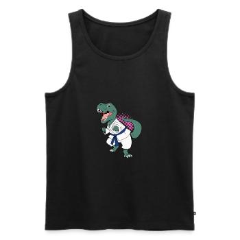 T Rex Karate Arts Martiaux Dino Dinosaure Combattant - Débardeur bio Premium Homme - noir - Devant - Michal (187cm)