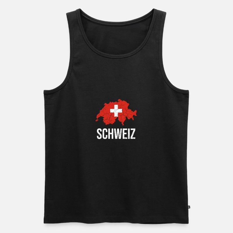 Schweizer Flagge | Schweiz, Schweizerdeutsch - Männer Premium Bio Tank Top - Schwarz