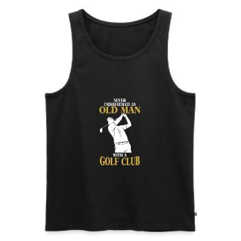Golfer Shirt - Männer Premium Bio Tank Top - Schwarz - Vorne - AI Model Male 178 light (178cm)