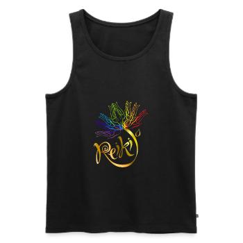 Reiki Master Spiritual Chakra healing gift - Men's Premium Organic Tank Top - black - Front - AI Model Male 178 light (178cm)