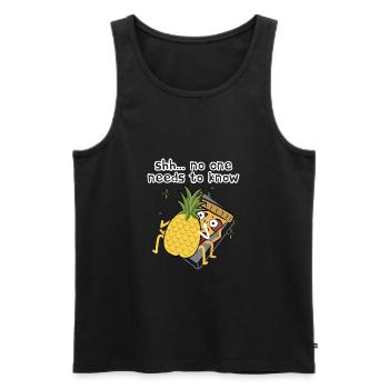 Funny Joke Pineapple Pizza Gift product Pizza - Men's Premium Organic Tank Top - black - Front - Michal (187cm)