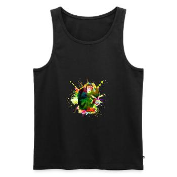 Singe dans une oeuvre cool et colorée - Singe Singe - Débardeur bio Premium Homme - noir - Devant - Michal (187cm)