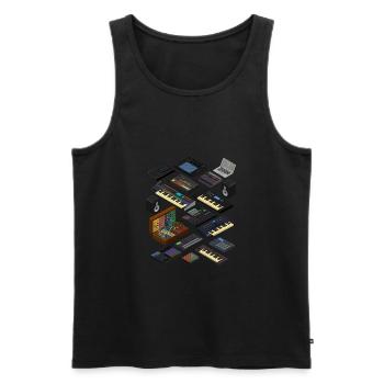Producteur de musique électronique - Débardeur bio Premium Homme - noir - Devant - AI Model Male 178 light (178cm)