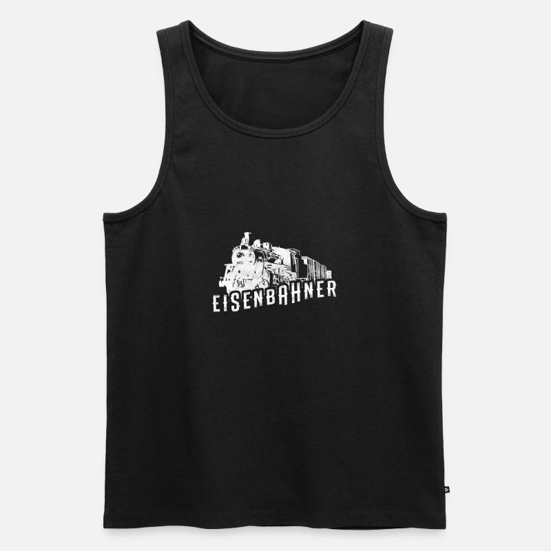 Eisenbahner, Dampflock Güterzug Geschenkidee - Männer Premium Bio Tank Top - Schwarz