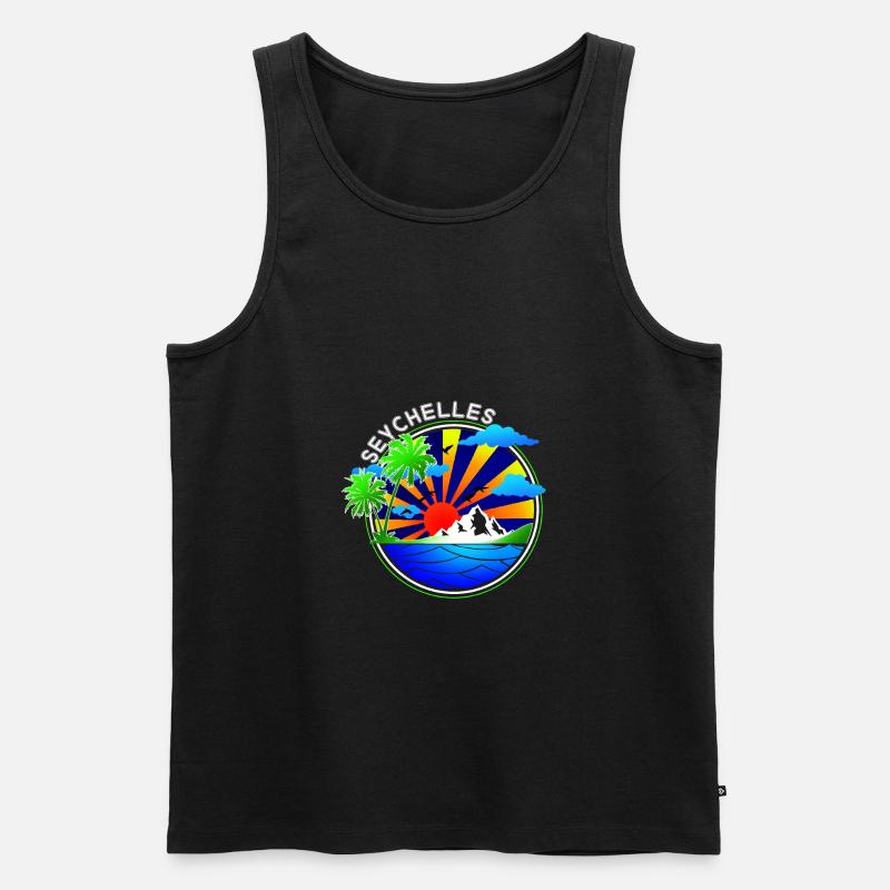 Seychelles - Männer Premium Bio Tank Top - Schwarz