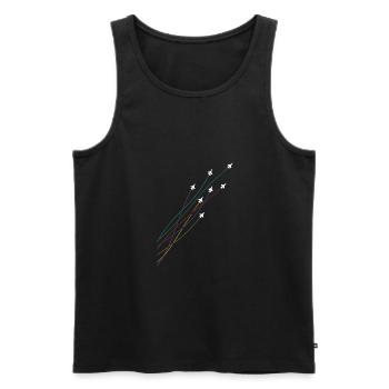 Pilot Bunte fliegende Jets Flugzeuge Flugzeuge - Männer Premium Bio Tank Top - Schwarz - Vorne - AI Model Male 178 light (178cm)