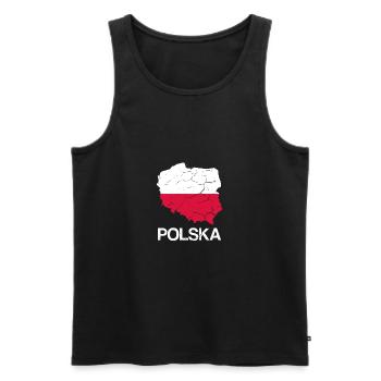 Pologne drapeau polonais polonais - Débardeur bio Premium Homme - noir - Devant - AI Model Male 178 light (178cm)
