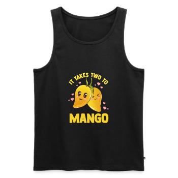 Mango Funny Fruit Tango Pun braucht zwei - Männer Premium Bio Tank Top - Schwarz - Vorne - AI Model Male 178 light (178cm)