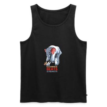 Mouse vs. Elephant - BJJ Jiu-Jitsu, Grappling and - Men's Premium Organic Tank Top - black - Front - Michal (187cm)