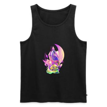 Skull & Crow RPG Gamer Fantasy Gaming Pastel Art - Men's Premium Organic Tank Top - black - Front - Michal (187cm)