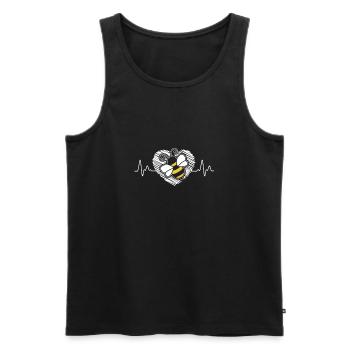 Battement de cœur d’abeilles - Débardeur bio Premium Homme - noir - Devant - Michal (187cm)