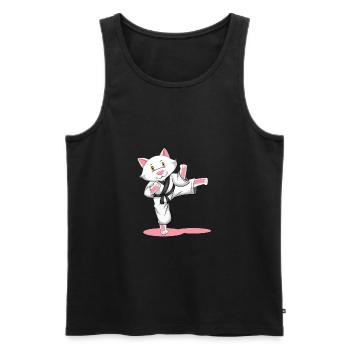 Sport de chat de karaté - Débardeur bio Premium Homme - noir - Devant - Michal (187cm)