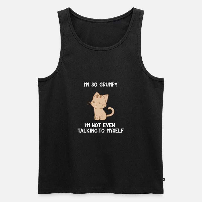 Grumpy Cat -Katzen-Shirt - Männer Premium Bio Tank Top - Schwarz