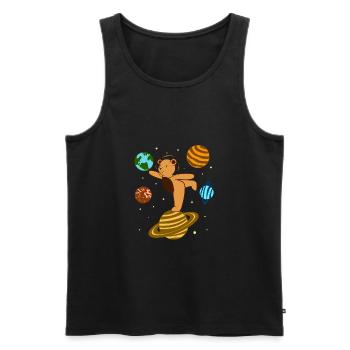 Bear Astronaut Bears Space Galaxy Teddy - Männer Premium Bio Tank Top - Schwarz - Vorne - Michal (187cm)