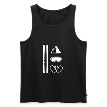 Ski Logo Skifahrer Symbole Minimalist Skier Berge - Männer Premium Bio Tank Top - Schwarz - Vorne - AI Model Male 178 light (178cm)