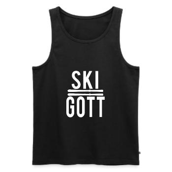 Ski Gott Spitzen Skifahrer Profi Skilehrer Angeber - Männer Premium Bio Tank Top - Schwarz - Vorne - AI Model Male 178 light (178cm)