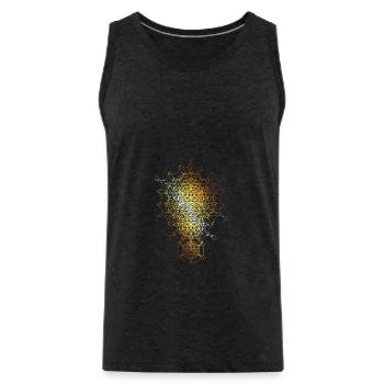 Heilige Geometrie, gebogene Bemaßungen - Männer Premium Bio Tank Top - Anthrazit - Vorne - Alexander (188cm)