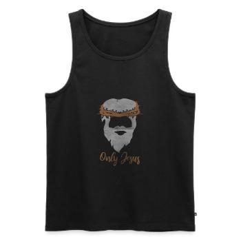 Jesus - Only Jesus - Männer Premium Bio Tank Top - Schwarz - Vorne - AI Model Male 178 light (178cm)