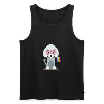 Drapeau de la fierté gaie cadeau caniche chien LGBTQ fierté des LGBT - Débardeur bio Premium Homme - noir - Devant - Michal (187cm)