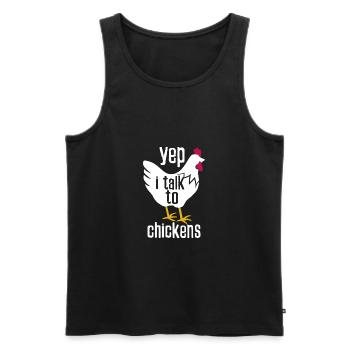 Ich red mit Hühner für Landwirt auf dem Bauernhof - Männer Premium Bio Tank Top - Schwarz - Vorne - AI Model Male 178 light (178cm)