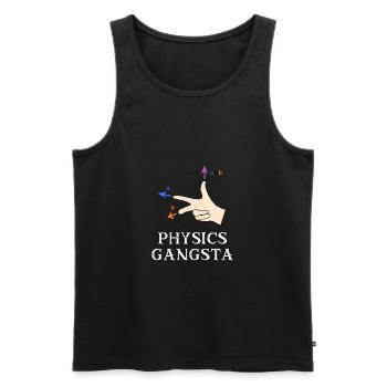 Drôle de physique en détresse Physique Gangsta Hommes - Débardeur bio Premium Homme - noir - Devant - AI Model Male 178 light (178cm)