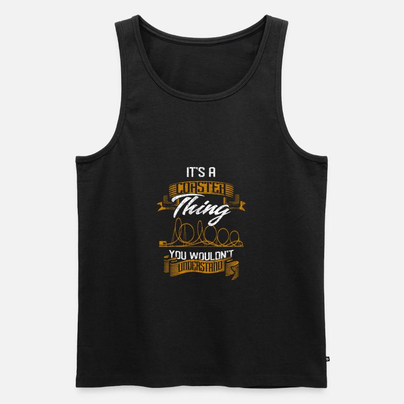 Achterbahn - Männer Premium Bio Tank Top - Schwarz