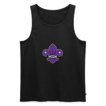 Membre scout logo scout supporter - Débardeur bio Premium Homme - noir - Devant - AI Model Male 178 light (178cm)