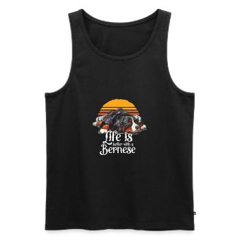 Retro Bernese Mountain Dog Gift - Männer Premium Bio Tank Top - Schwarz - Vorne - Michal (187cm)