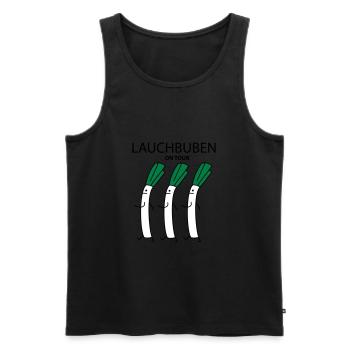 Lauchbuben on Tour (b) - Männer Premium Bio Tank Top - Schwarz - Vorne - Michal (187cm)