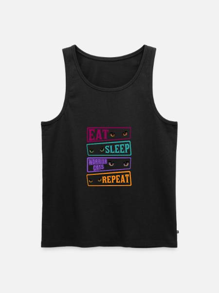 Spis Sleep Cat Cat Gentag Warrior Cat-katte - Herre Premium økologisk tanktop - sort