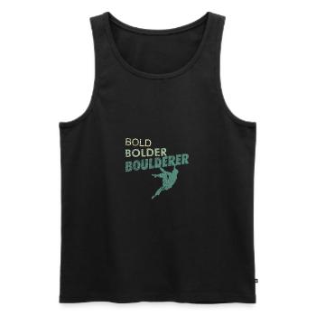 Bold Bolder Boulderer sport d'escalade et de bloc - Débardeur bio Premium Homme - noir - Devant - AI Model Male 178 light (178cm)