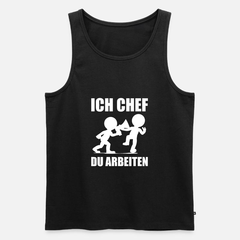 Ich Chef, Du arbeiten - Männer Premium Bio Tank Top - Schwarz