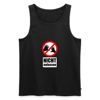 Nicht anfassen - Verkehrsschild - fun4m3 - Männer Premium Bio Tank Top - Schwarz - Vorne - Michal (187cm)