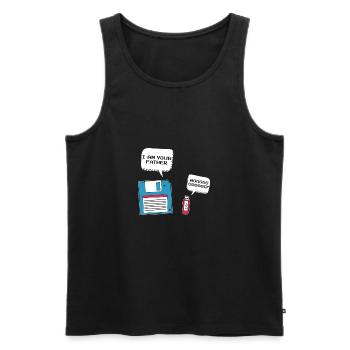 I Am Your Father Lustiger USB Floppy Disk Spruch - Männer Premium Bio Tank Top - Schwarz - Vorne - AI Model Male 178 light (178cm)